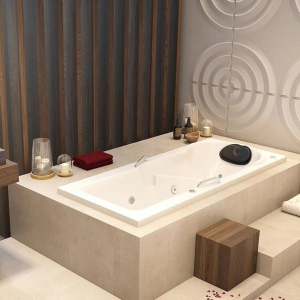 Banheira De Hidromassagem Capri Em Gel 135x80x46cm - P2 - 110v - Com Aquecedor E Cromoterapia Branco
