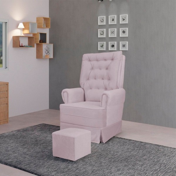Encontraproduto.com.br - Poltrona Amamentação com Balanço Eloa Rosa