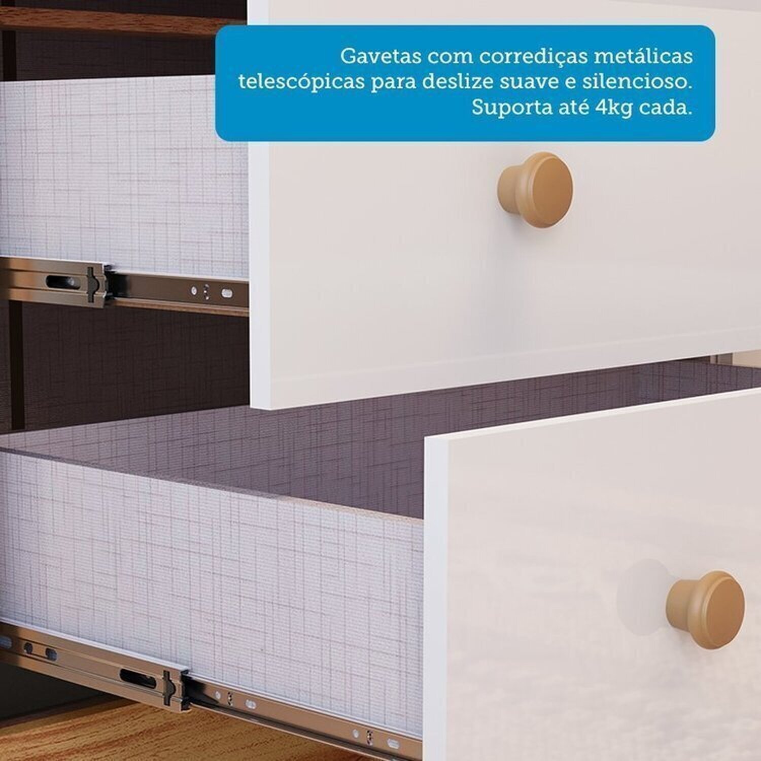 Encontraproduto.com.br - Quarto de Bebê Completo Guarda-roupa e Cômoda e Berço Minicama 100% Mdf Ravy Espresso Móveis Branco Brilho/Amêndoa