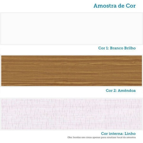 Encontraproduto.com.br - Quarto de Bebê Completo Guarda-roupa e Cômoda e Berço Minicama 100% Mdf Ravy Espresso Móveis Branco Brilho/Amêndoa