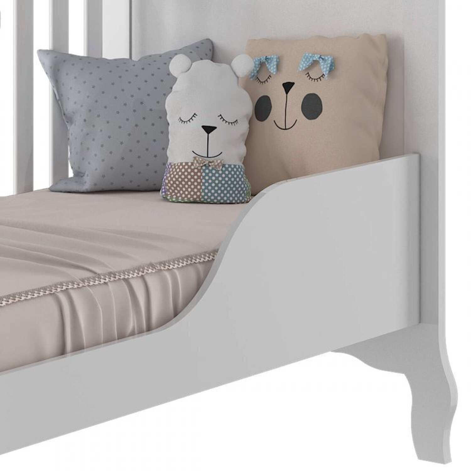 Encontraproduto.com.br - Quarto de Bebê 3 Peças com Berço e Cômoda 4 Gavetas e Guarda-roupa 4 Portas 4 Gavetas Aquarela Espre Branco