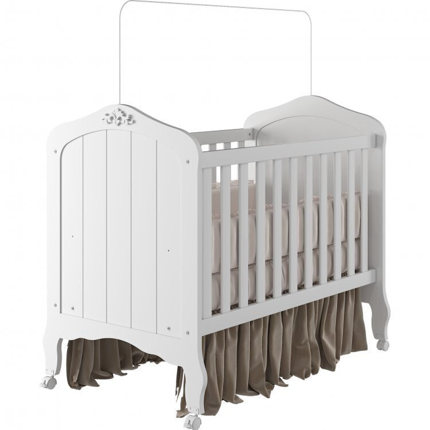 Encontraproduto.com.br - Quarto de Bebê 2 Peças com Berço Cômoda 4 Gavetas Espresso Móveis Branco