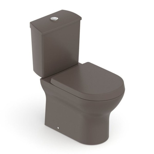 Encontraproduto.com.br - Kit 5 Vaso Sanitários Com Caixa Acoplada E Assento Soft Close Nexo Roca Café Fosco