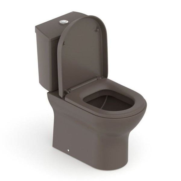 Encontraproduto.com.br - Kit 5 Vaso Sanitários Com Caixa Acoplada E Assento Soft Close Nexo Roca Café Fosco