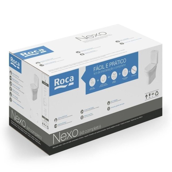Encontraproduto.com.br - Kit 5 Vaso Sanitários Com Caixa Acoplada E Assento Soft Close Nexo Roca Café Fosco