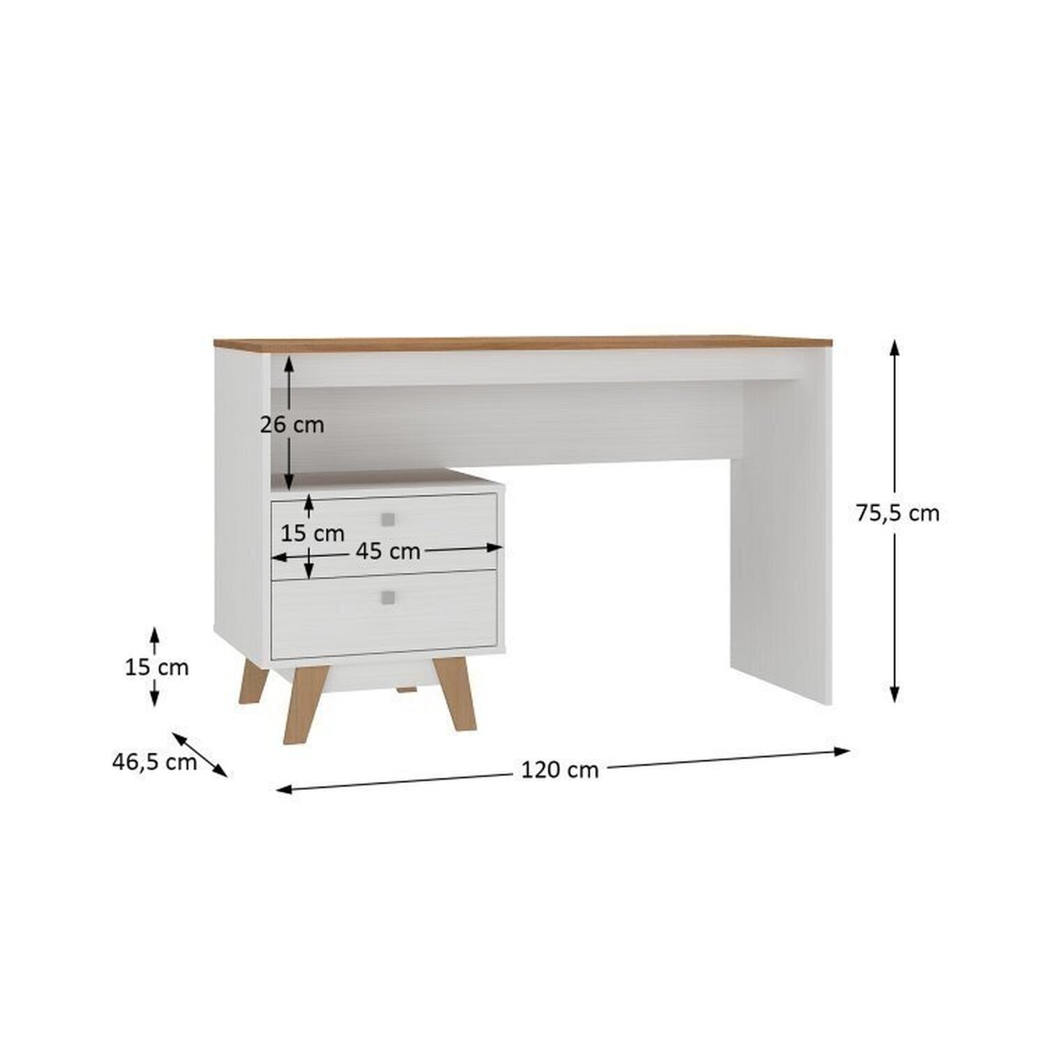 Encontraproduto.com.br - Quarto Juvenil completo Zest com Beliche e Escrivaninha 2 Gavetas Branco/Nogal