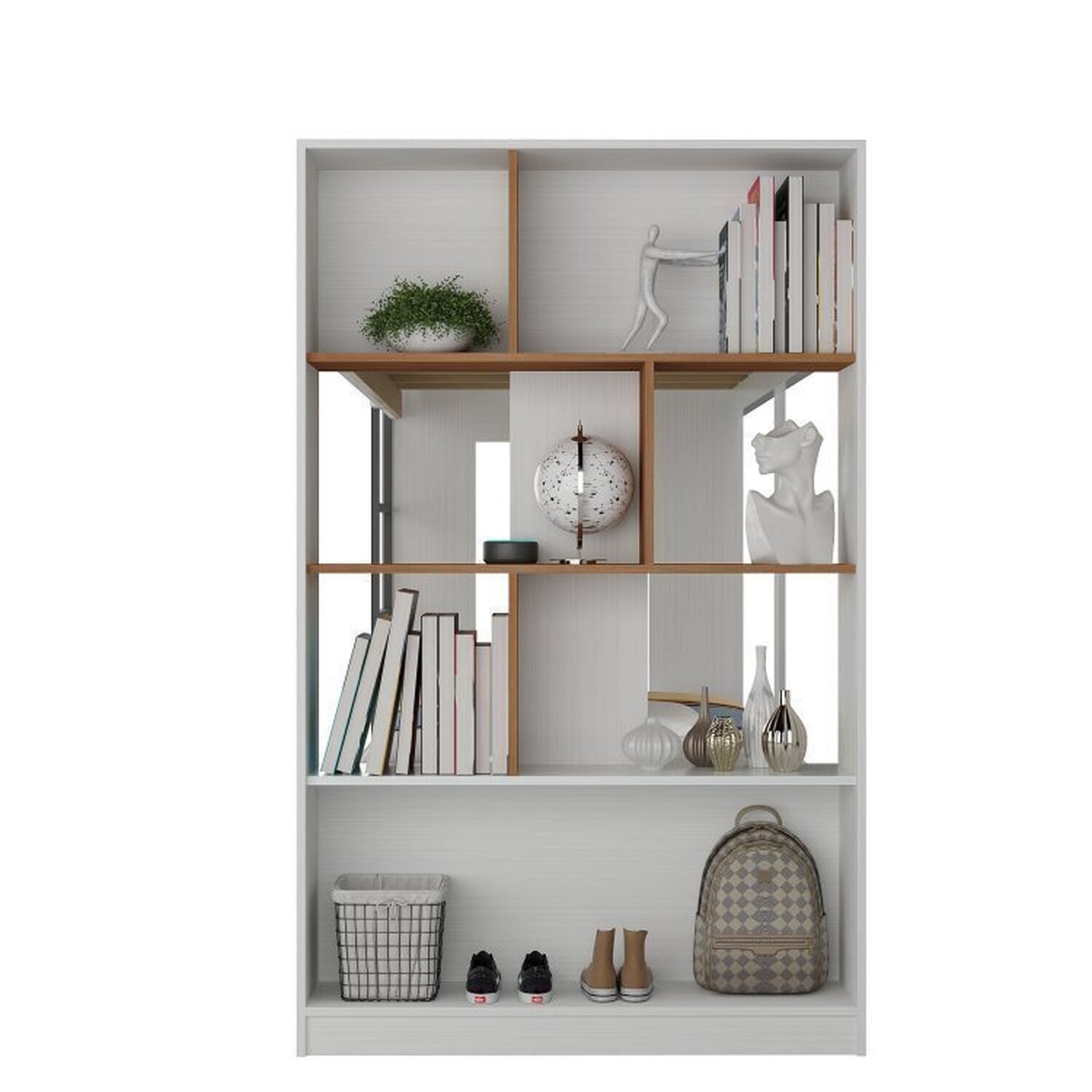 Encontraproduto.com.br - Quarto Juvenil completo Zest com Beliche e Escrivaninha 2 Gavetas Branco/Nogal