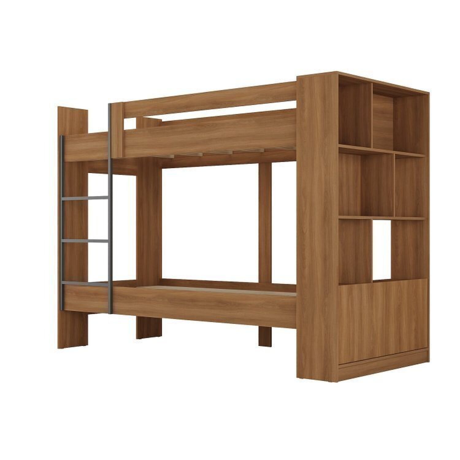 Encontraproduto.com.br - Quarto Juvenil completo Zest com Beliche e Escrivaninha 2 Gavetas Nogal
