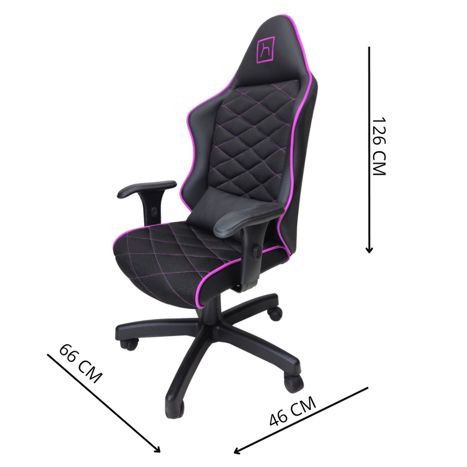 Encontraproduto.com.br - Cadeira Para Escritório Gamer 126cm X 66cm X 46cm Rosa