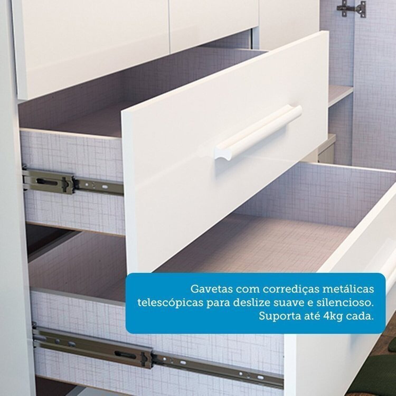 Encontraproduto.com.br - Quarto de Bebê Guarda-roupa com Janelas e Berço Minicama 100% Mdf Liam Espresso Móveis Branco Brilho
