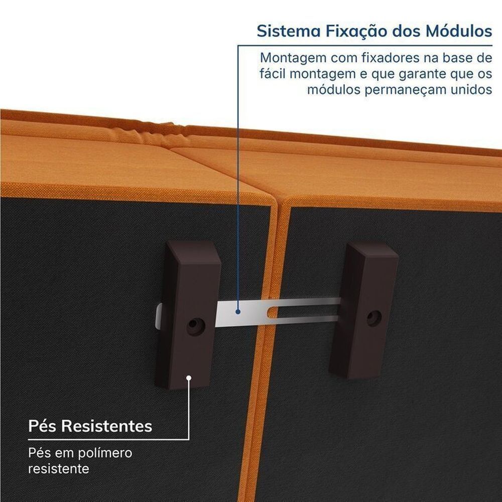 Encontraproduto.com.br - Sofá Modular 1 Módulo Direito 1 Módulo Central 1 Módulo Esquerdo Zen Cabecasa Madeiramadeira Mostarda