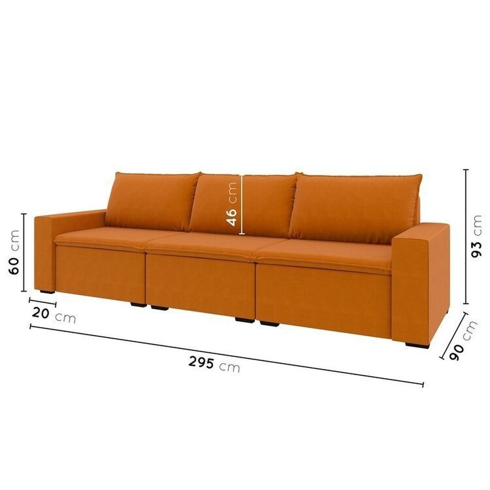 Encontraproduto.com.br - Sofá Modular 1 Módulo Direito 1 Módulo Central 1 Módulo Esquerdo Zen Cabecasa Madeiramadeira Mostarda