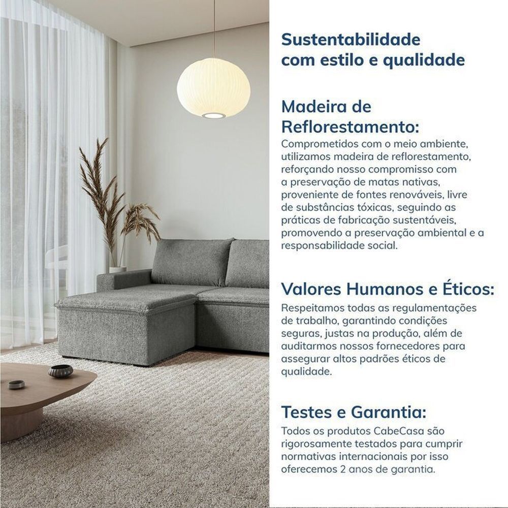 Encontraproduto.com.br - Sofá Modular 1 Módulo Direito 1 Módulo Esquerdo 1 Puff Zen Cabecasa Madeiramadeira Chumbo