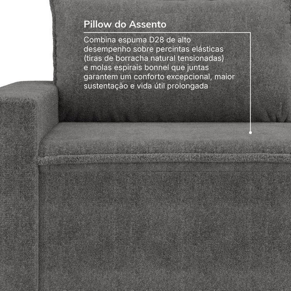 Encontraproduto.com.br - Sofá Modular 1 Módulo Direito 1 Módulo Esquerdo 1 Puff Zen Cabecasa Madeiramadeira Chumbo