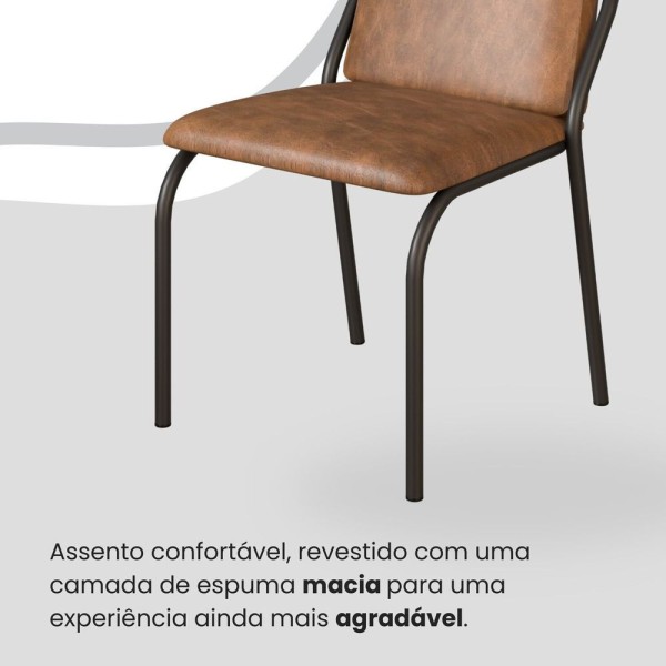 Encontraproduto.com.br - Conjunto Sala De Jantar Mesa Redonda 100cm Base Omega Tampo Mdf Laca Com Vidro Malibu Marrom - Preto