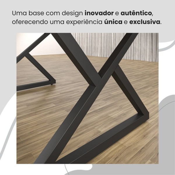 Encontraproduto.com.br - Conjunto Sala De Jantar Mesa 120x90cm Base Império Tampo Mdf Laca Com Vidro Florença Creme Preto