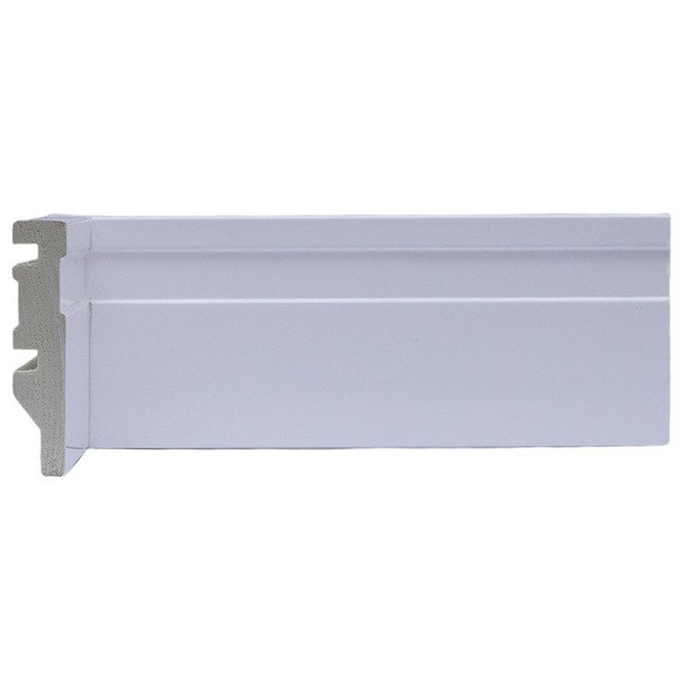 Kit Com 30 Barras Rodapé De Poliestireno 7cm X 15mm Frisado 72m Branco