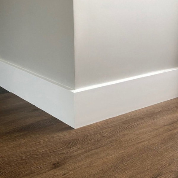 Encontraproduto.com.br - Kit Com 3 Barras Rodapé De Poliestireno 12cm X 15mm Liso 6,75m Branco