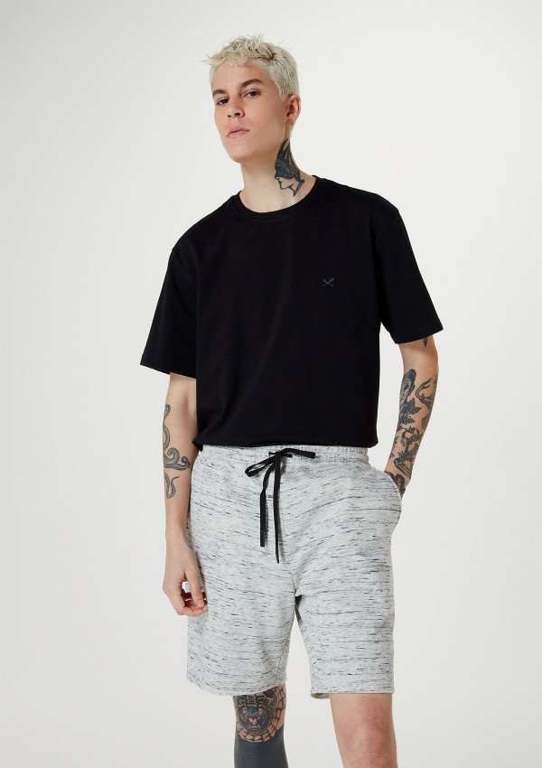 Encontraproduto.com.br - Bermuda Masculina Reta Em Moletom - Cinza