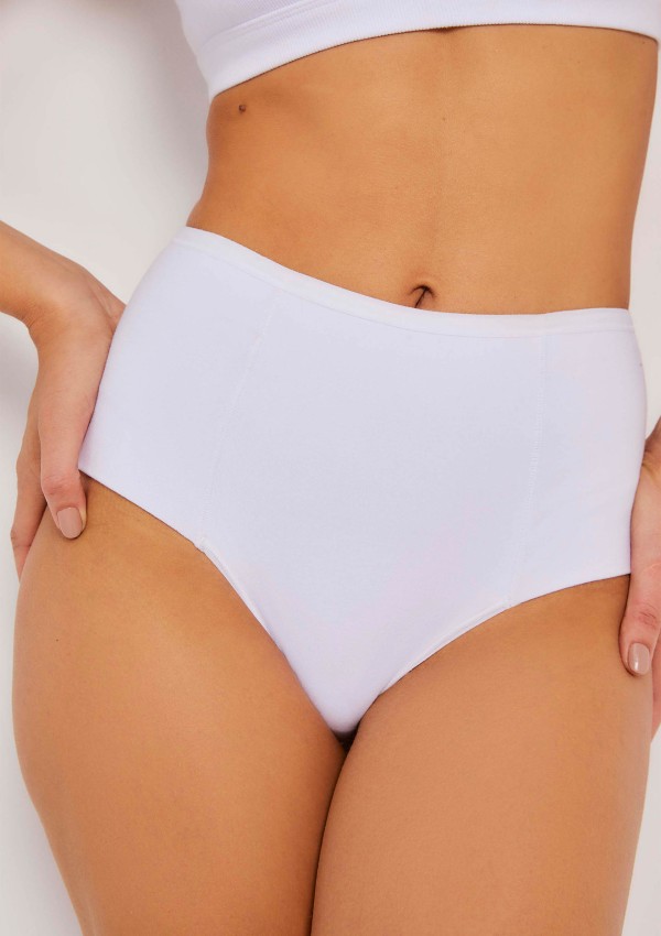 Encontraproduto.com.br - Calcinha Hot Pants Básica Frente Dupla - Branco