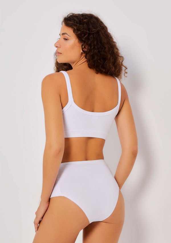 Encontraproduto.com.br - Calcinha Hot Pants Básica Frente Dupla - Branco