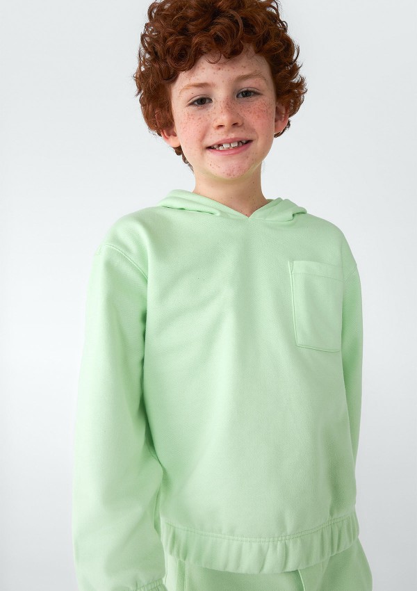 Encontraproduto.com.br - Blusão Básico Infantil Menino Em Moletom Peluciado - Verde