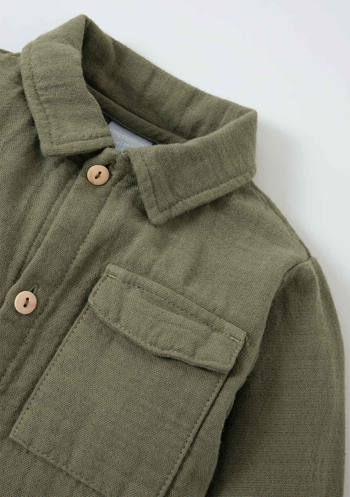 Encontraproduto.com.br - Camisa Bebê Menino Com Botões - Verde