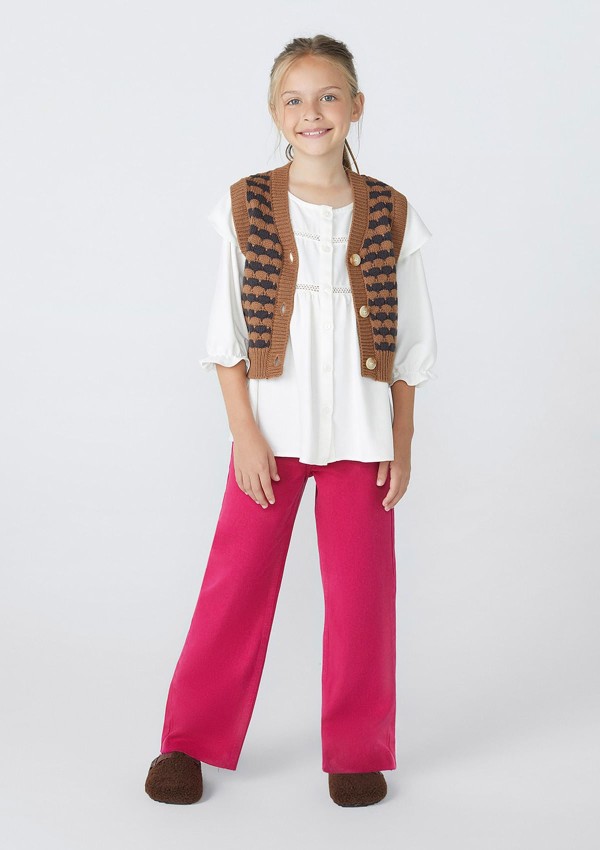 Calça Infantil Menina Em Sarja - Rosa