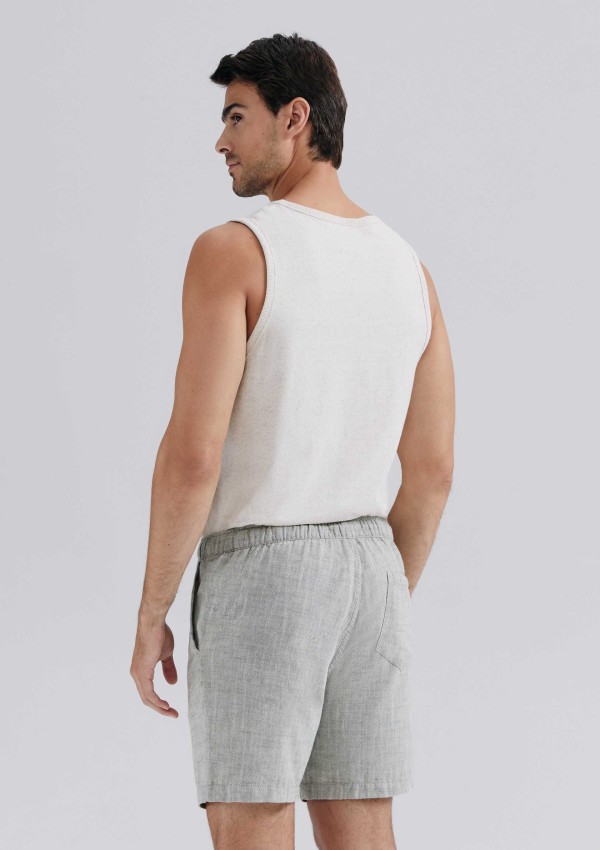 Encontraproduto.com.br - Bermuda Masculina Em Tecido Texturizado - Cinza