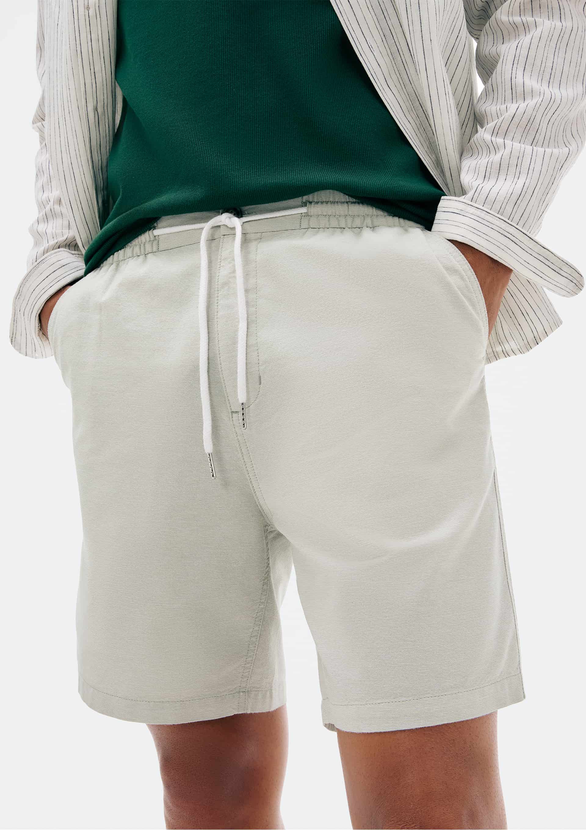 Encontraproduto.com.br - Bermuda Masculina Reta Fio Tinto - Cinza