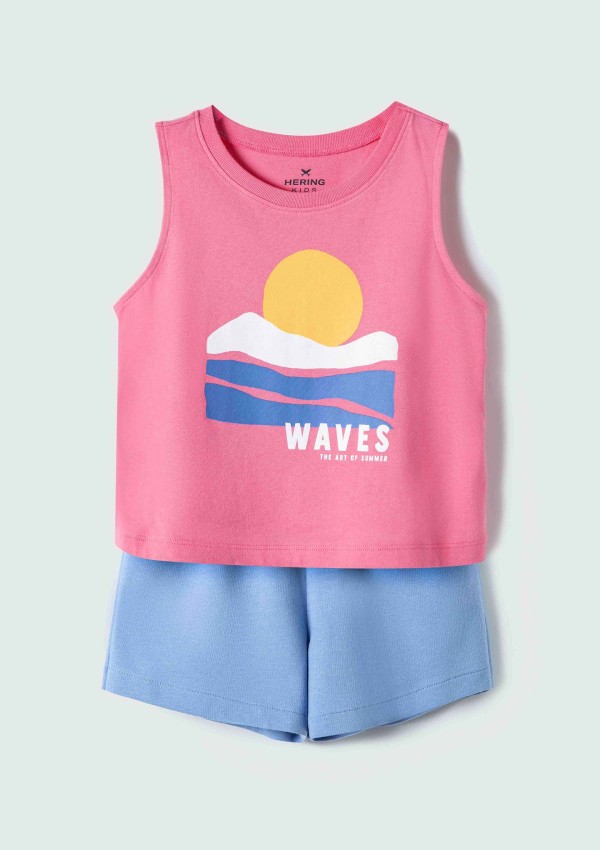 Encontraproduto.com.br - Conjunto Curto Infantil Menina Com Estampa - Rosa