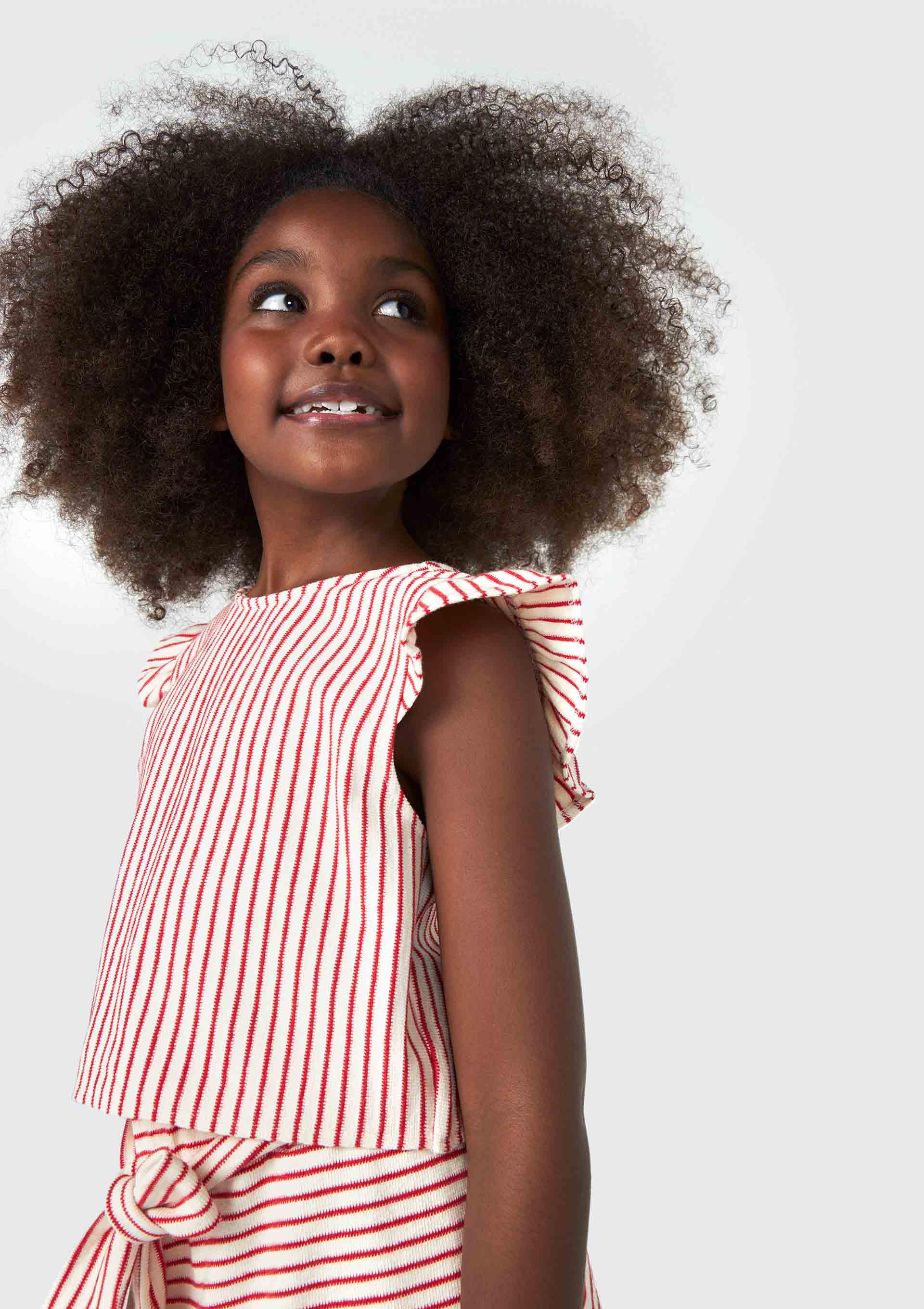 Blusa Cropped Infantil Menina Listrada - Vermelho