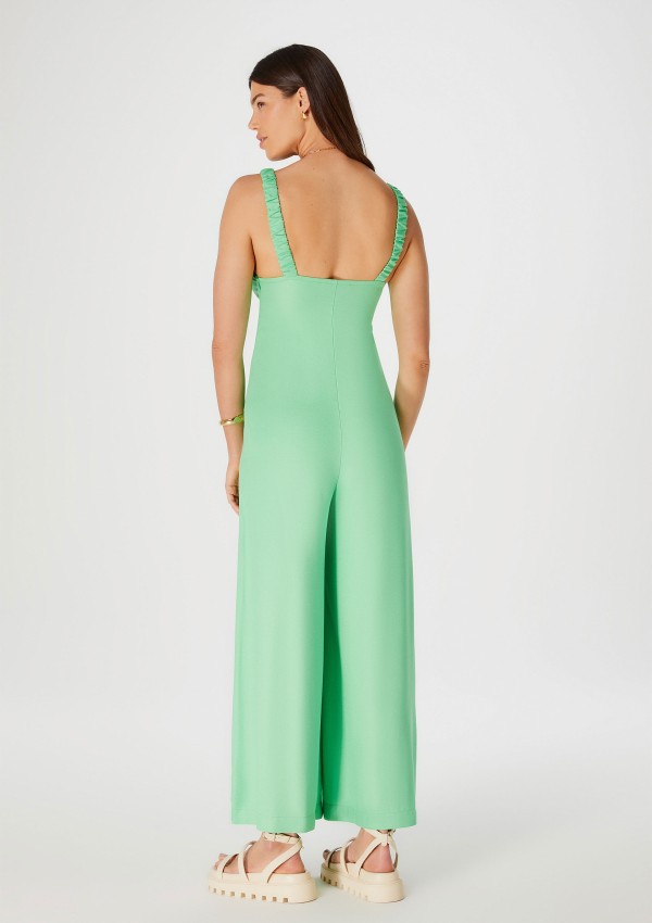 Encontraproduto.com.br - Macacão Longo Feminino Decote V - Verde