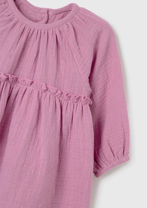 Encontraproduto.com.br - Vestido Bebê Manga Longa + Calcinha - Roxo