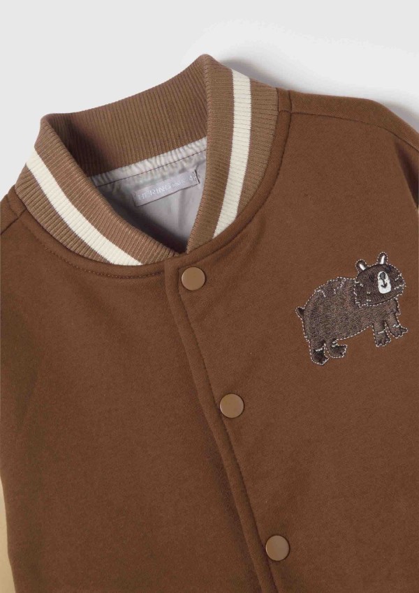 Encontraproduto.com.br - Jaqueta Bomber Infantil Menino Toddler College - Marrom