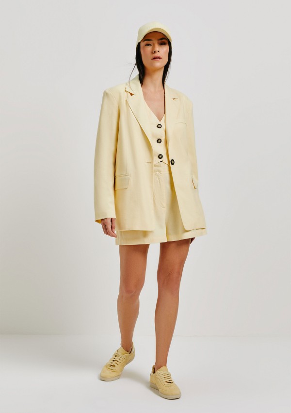 Encontraproduto.com.br - Blazer Feminino Regular Com Linho Hering