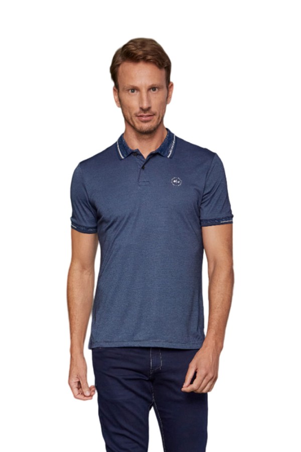 Encontraproduto.com.br - Polo Sallo Jeans Modal Azul