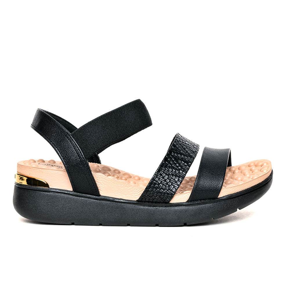Encontraproduto.com.br - Sandália Feminina Modare com Tira Tressê Preto