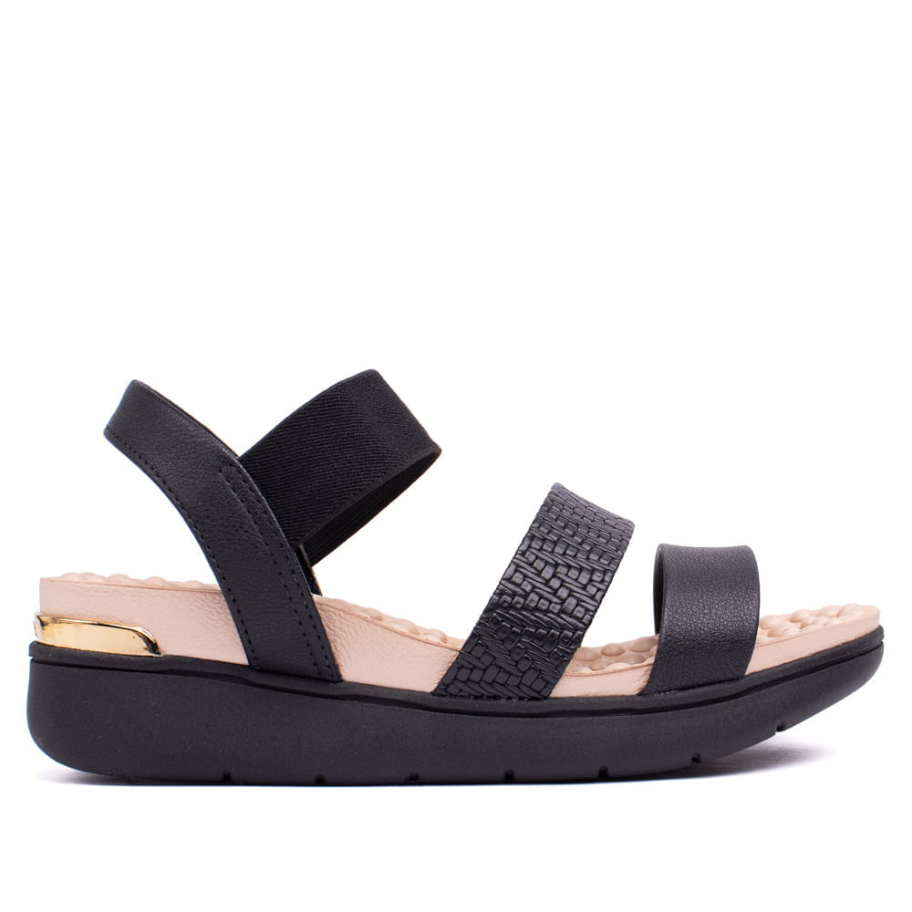 Encontraproduto.com.br - Sandália Feminina Modare com Tira Tressê Preto