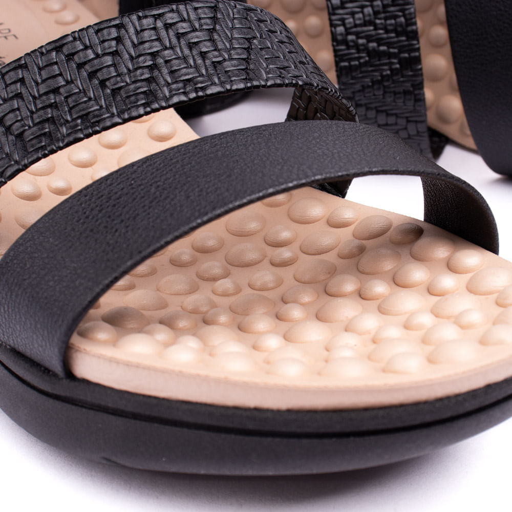 Encontraproduto.com.br - Sandália Feminina Modare com Tira Tressê Preto