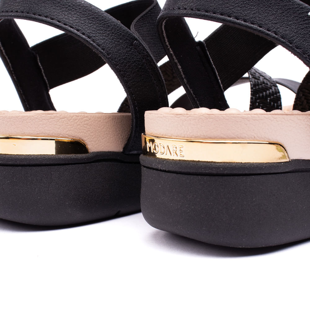 Encontraproduto.com.br - Sandália Feminina Modare com Tira Tressê Preto