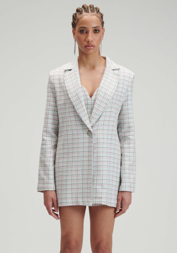 Encontraproduto.com.br - Blazer Xadrez Alfaiataria Alongado