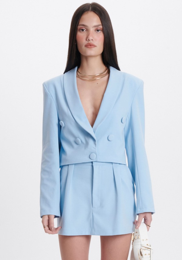 Encontraproduto.com.br - Blazer Cropped Manga Longa