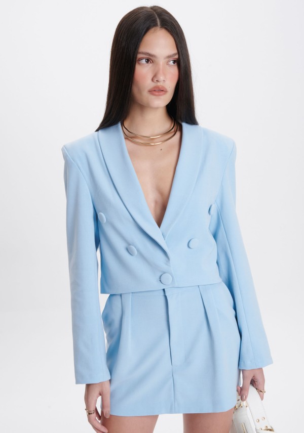 Encontraproduto.com.br - Blazer Cropped Manga Longa
