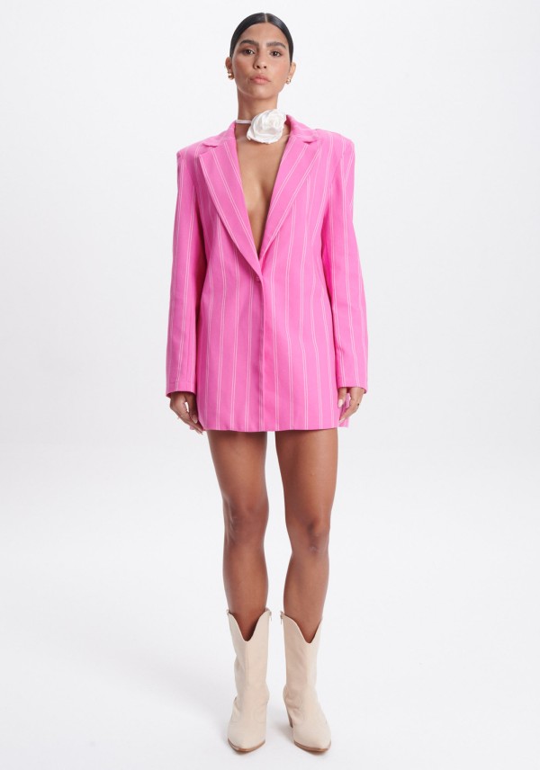 Encontraproduto.com.br - Blazer Alongado Risca de Giz