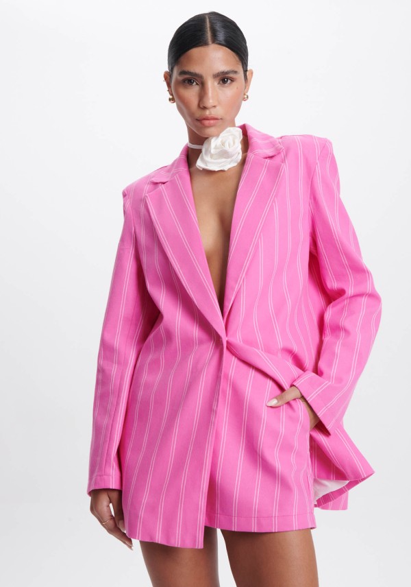 Encontraproduto.com.br - Blazer Alongado Risca de Giz