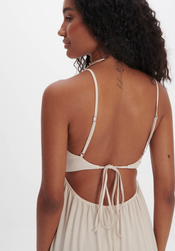 Encontraproduto.com.br - Vestido Midi Sarja de Alças