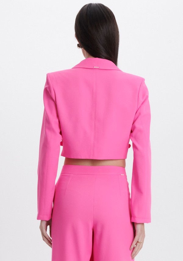 Encontraproduto.com.br - Blazer Cropped com Fivelas