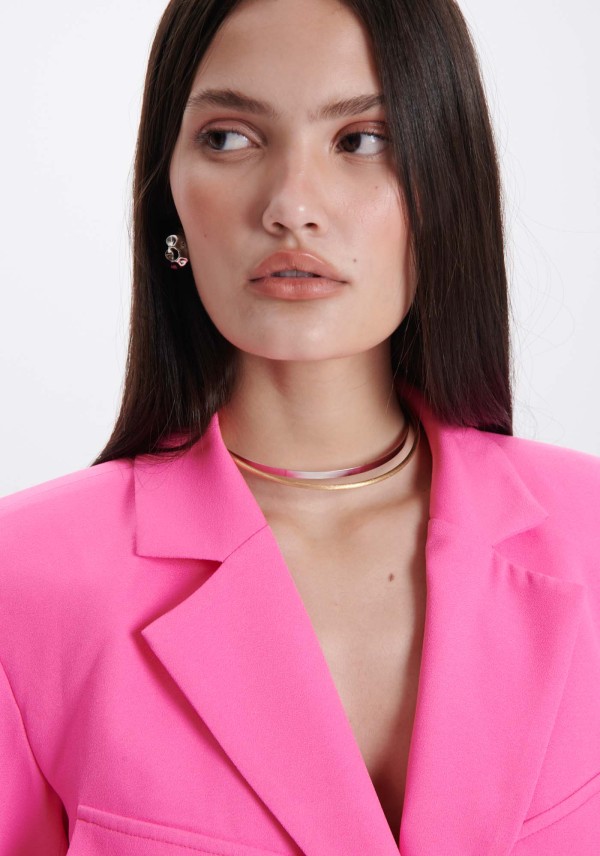 Encontraproduto.com.br - Blazer Cropped com Fivelas