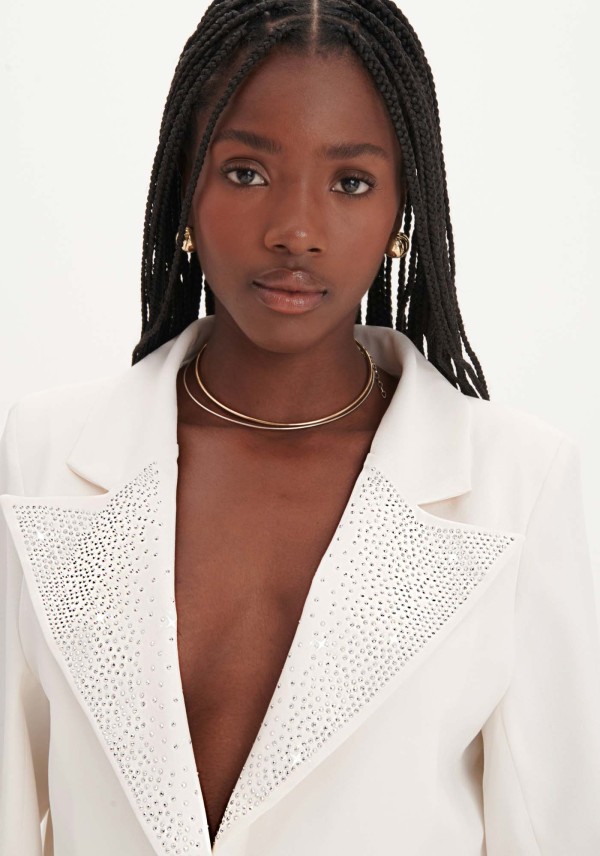 Encontraproduto.com.br - Blazer Curto com Brilho